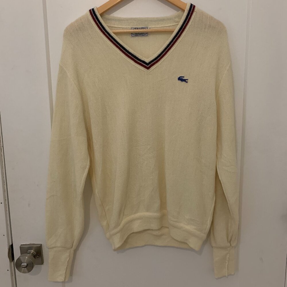 Vintage Lacoste V-Neck Pullover - Size M